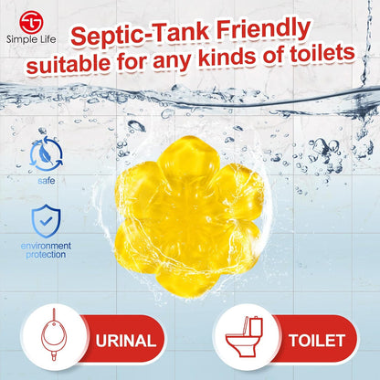Toilet Bowl Cleaner Gel | Fresh Flower Toilet Gel Stamp | Stops Limescale and Stains with Air Freshening Scent | Deodorizing Clean | 32 Stamps, Blue & Green