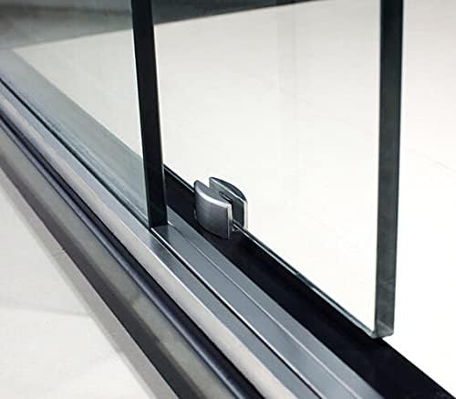 6.6FT Brushed Twin Roller Sliding Frameless Shower Door Hardware Kit