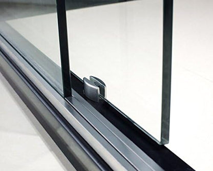 6.6FT Brushed Twin Roller Sliding Frameless Shower Door Hardware Kit
