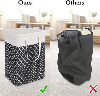 Laundry Basket Hamper, 75L Collapsible Clothes Storage, Grey | Freestanding Clothes Hampers, Foldable design, with Easy Carry Handles, For Laundry, Bedroom, Dorm, Clothing, Towels, Toys