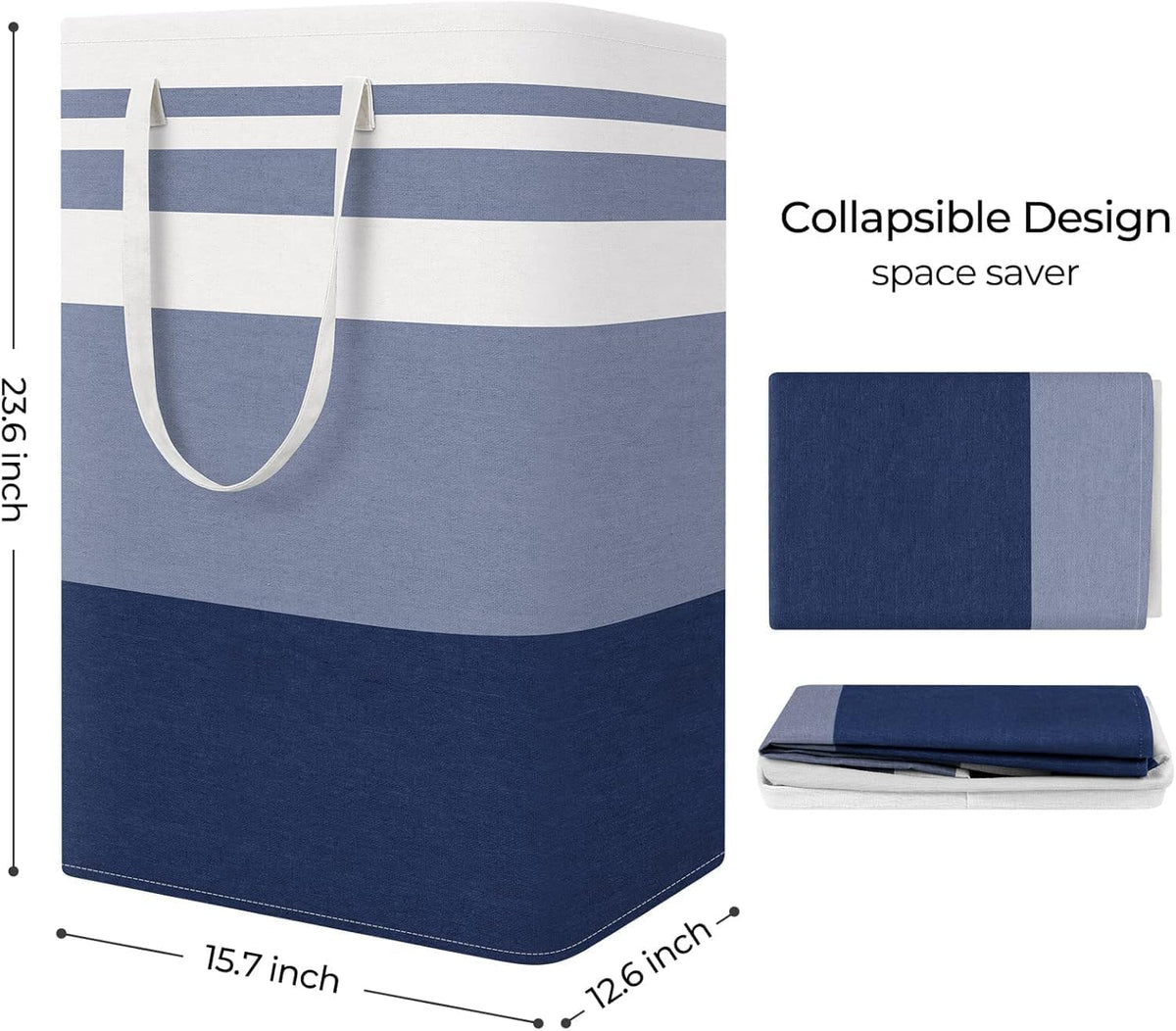 Laundry Basket Hamper, 75L Collapsible Clothes Storage, Grey | Freestanding Clothes Hampers, Foldable design, with Easy Carry Handles, For Laundry, Bedroom, Dorm, Clothing, Towels, Toys