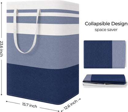 Laundry Basket Hamper, 75L Collapsible Clothes Storage, Grey | Freestanding Clothes Hampers, Foldable design, with Easy Carry Handles, For Laundry, Bedroom, Dorm, Clothing, Towels, Toys