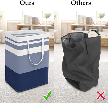 Laundry Basket Hamper, 75L Collapsible Clothes Storage, Grey | Freestanding Clothes Hampers, Foldable design, with Easy Carry Handles, For Laundry, Bedroom, Dorm, Clothing, Towels, Toys