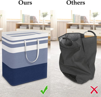 Laundry Basket Hamper, 75L Collapsible Clothes Storage, Grey | Freestanding Clothes Hampers, Foldable design, with Easy Carry Handles, For Laundry, Bedroom, Dorm, Clothing, Towels, Toys