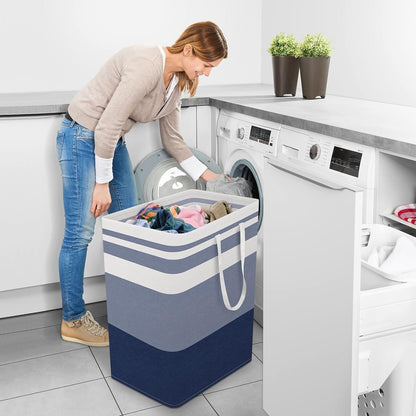 Laundry Basket Hamper, 75L Collapsible Clothes Storage, Grey | Freestanding Clothes Hampers, Foldable design, with Easy Carry Handles, For Laundry, Bedroom, Dorm, Clothing, Towels, Toys