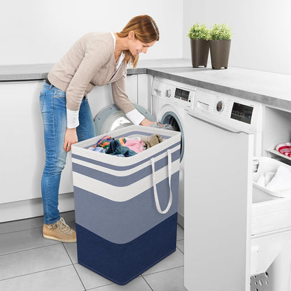 Laundry Basket Hamper, 75L Collapsible Clothes Storage, Grey | Freestanding Clothes Hampers, Foldable design, with Easy Carry Handles, For Laundry, Bedroom, Dorm, Clothing, Towels, Toys