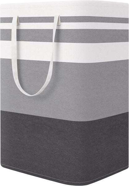 Laundry Basket Hamper, 75L Collapsible Clothes Storage, Grey | Freestanding Clothes Hampers, Foldable design, with Easy Carry Handles, For Laundry, Bedroom, Dorm, Clothing, Towels, Toys