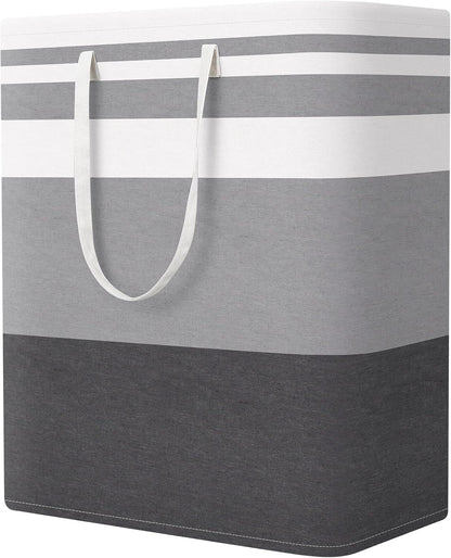 Laundry Basket Hamper, 75L Collapsible Clothes Storage, Grey | Freestanding Clothes Hampers, Foldable design, with Easy Carry Handles, For Laundry, Bedroom, Dorm, Clothing, Towels, Toys
