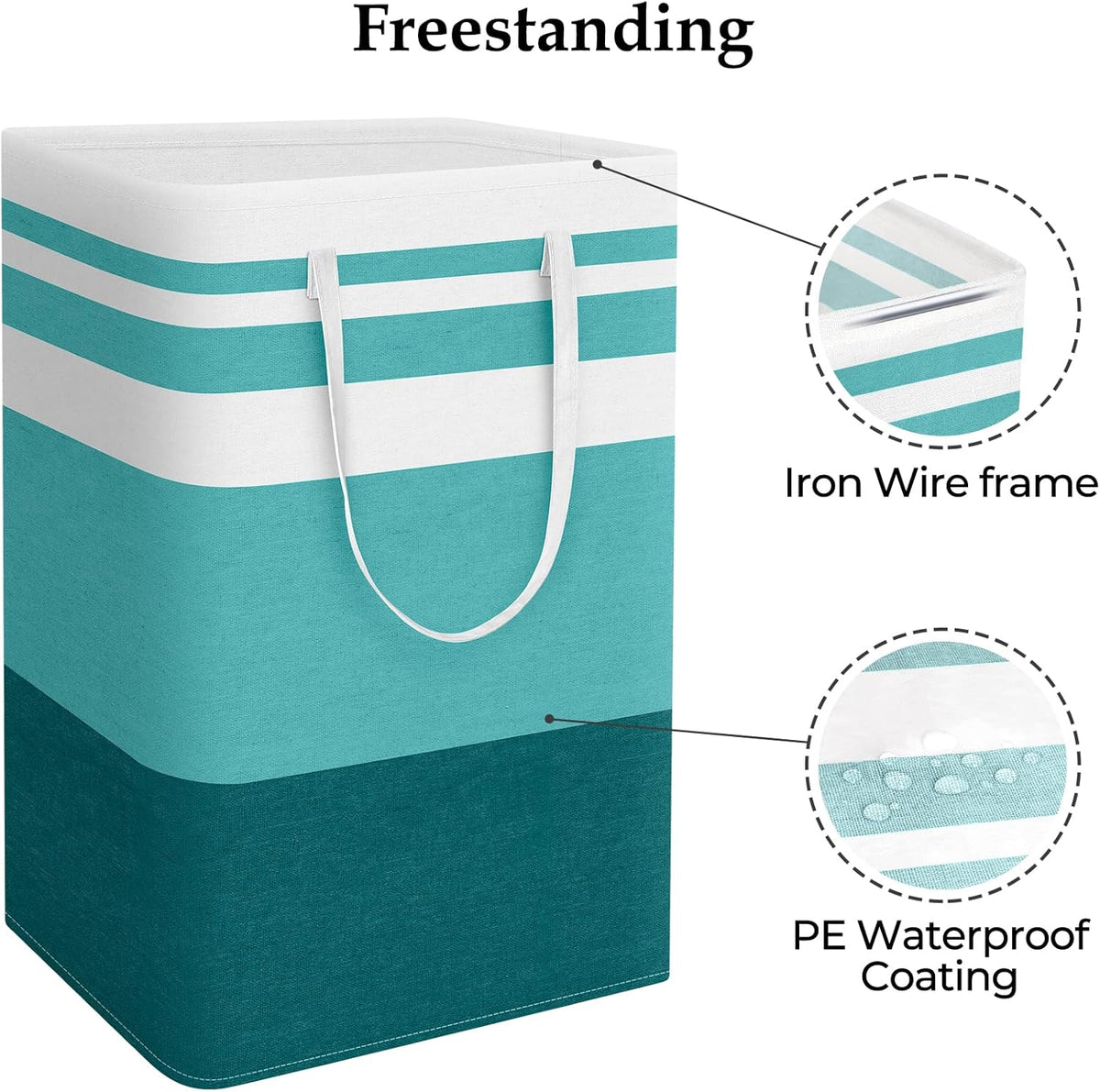 Laundry Basket Hamper, 75L Collapsible Clothes Storage, Grey | Freestanding Clothes Hampers, Foldable design, with Easy Carry Handles, For Laundry, Bedroom, Dorm, Clothing, Towels, Toys