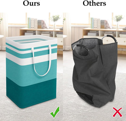 Laundry Basket Hamper, 75L Collapsible Clothes Storage, Grey | Freestanding Clothes Hampers, Foldable design, with Easy Carry Handles, For Laundry, Bedroom, Dorm, Clothing, Towels, Toys
