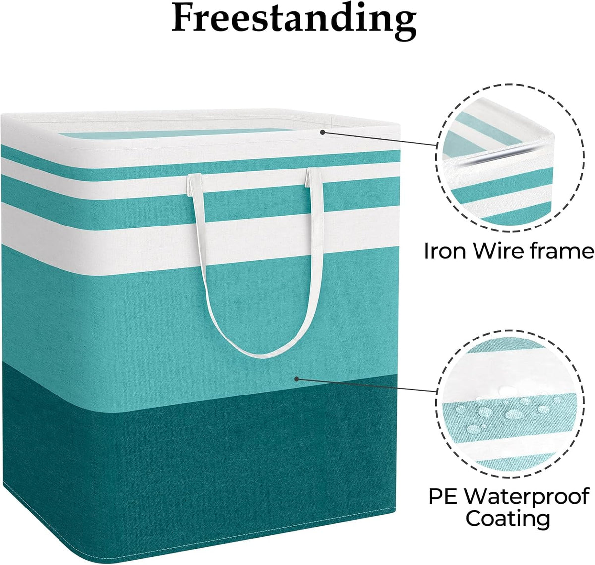 Laundry Basket Hamper, 75L Collapsible Clothes Storage, Grey | Freestanding Clothes Hampers, Foldable design, with Easy Carry Handles, For Laundry, Bedroom, Dorm, Clothing, Towels, Toys