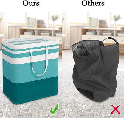 Laundry Basket Hamper, 75L Collapsible Clothes Storage, Grey | Freestanding Clothes Hampers, Foldable design, with Easy Carry Handles, For Laundry, Bedroom, Dorm, Clothing, Towels, Toys