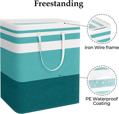 Laundry Basket Hamper, 75L Collapsible Clothes Storage, Grey | Freestanding Clothes Hampers, Foldable design, with Easy Carry Handles, For Laundry, Bedroom, Dorm, Clothing, Towels, Toys
