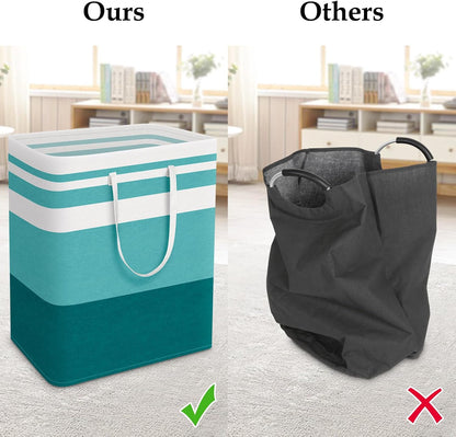 Laundry Basket Hamper, 75L Collapsible Clothes Storage, Grey | Freestanding Clothes Hampers, Foldable design, with Easy Carry Handles, For Laundry, Bedroom, Dorm, Clothing, Towels, Toys