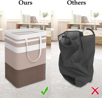 Laundry Basket Hamper, 75L Collapsible Clothes Storage, Grey | Freestanding Clothes Hampers, Foldable design, with Easy Carry Handles, For Laundry, Bedroom, Dorm, Clothing, Towels, Toys