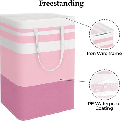 Laundry Basket Hamper, 75L Collapsible Clothes Storage, Grey | Freestanding Clothes Hampers, Foldable design, with Easy Carry Handles, For Laundry, Bedroom, Dorm, Clothing, Towels, Toys