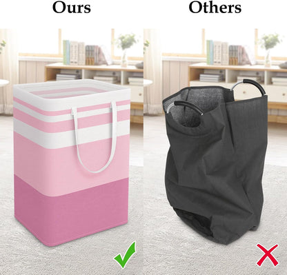 Laundry Basket Hamper, 75L Collapsible Clothes Storage, Grey | Freestanding Clothes Hampers, Foldable design, with Easy Carry Handles, For Laundry, Bedroom, Dorm, Clothing, Towels, Toys