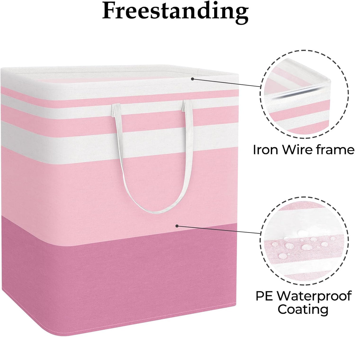 Laundry Basket Hamper, 75L Collapsible Clothes Storage, Grey | Freestanding Clothes Hampers, Foldable design, with Easy Carry Handles, For Laundry, Bedroom, Dorm, Clothing, Towels, Toys