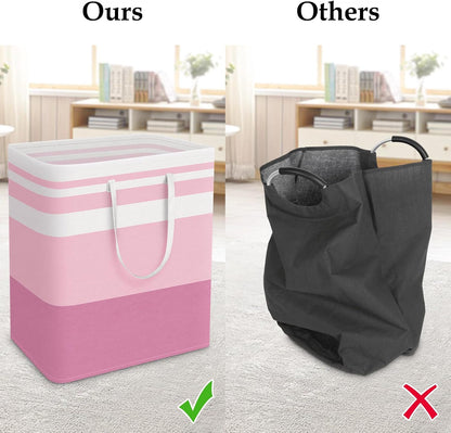 Laundry Basket Hamper, 75L Collapsible Clothes Storage, Grey | Freestanding Clothes Hampers, Foldable design, with Easy Carry Handles, For Laundry, Bedroom, Dorm, Clothing, Towels, Toys