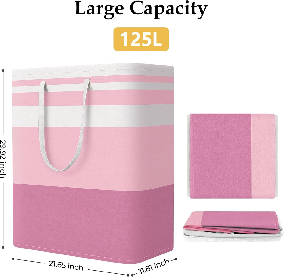 Laundry Basket Hamper, 75L Collapsible Clothes Storage, Grey | Freestanding Clothes Hampers, Foldable design, with Easy Carry Handles, For Laundry, Bedroom, Dorm, Clothing, Towels, Toys