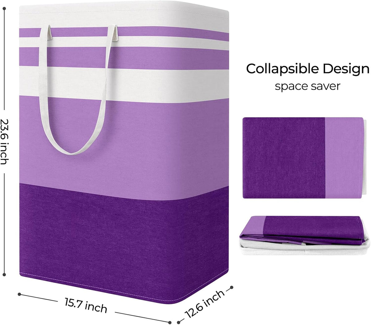 Laundry Basket Hamper, 75L Collapsible Clothes Storage, Grey | Freestanding Clothes Hampers, Foldable design, with Easy Carry Handles, For Laundry, Bedroom, Dorm, Clothing, Towels, Toys