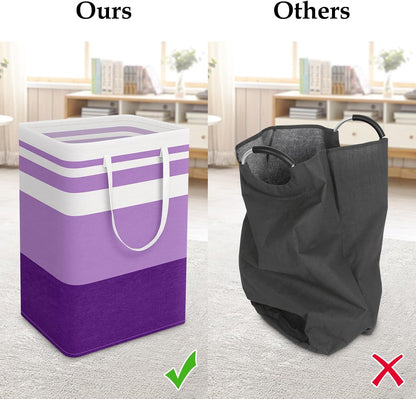 Laundry Basket Hamper, 75L Collapsible Clothes Storage, Grey | Freestanding Clothes Hampers, Foldable design, with Easy Carry Handles, For Laundry, Bedroom, Dorm, Clothing, Towels, Toys