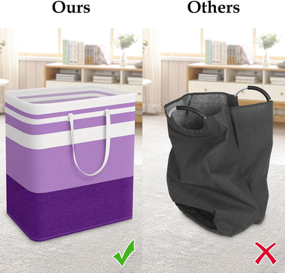 Laundry Basket Hamper, 75L Collapsible Clothes Storage, Grey | Freestanding Clothes Hampers, Foldable design, with Easy Carry Handles, For Laundry, Bedroom, Dorm, Clothing, Towels, Toys