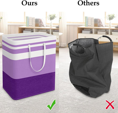 Laundry Basket Hamper, 75L Collapsible Clothes Storage, Grey | Freestanding Clothes Hampers, Foldable design, with Easy Carry Handles, For Laundry, Bedroom, Dorm, Clothing, Towels, Toys