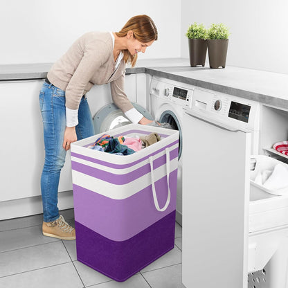 Laundry Basket Hamper, 75L Collapsible Clothes Storage, Grey | Freestanding Clothes Hampers, Foldable design, with Easy Carry Handles, For Laundry, Bedroom, Dorm, Clothing, Towels, Toys