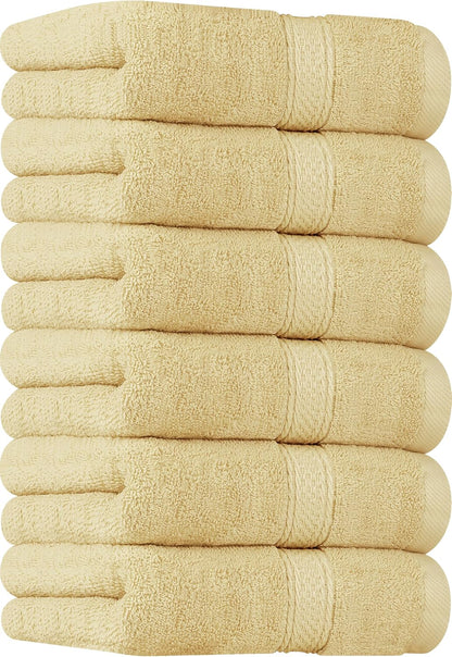 6 Pack Premium Hand Towels, 16x28 in, 600 GSM Cotton, Grey