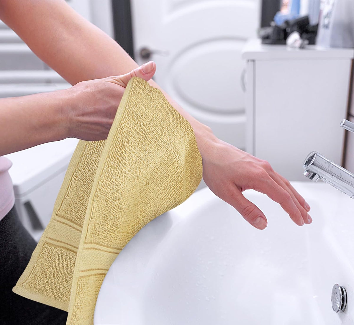 6 Pack Premium Hand Towels, 16x28 in, 600 GSM Cotton, Grey