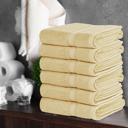 6 Pack Premium Hand Towels, 16x28 in, 600 GSM Cotton, Grey