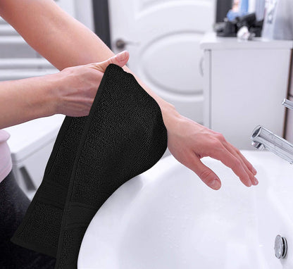 6 Pack Premium Hand Towels, 16x28 in, 600 GSM Cotton, Grey