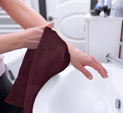 6 Pack Premium Hand Towels, 16x28 in, 600 GSM Cotton, Grey