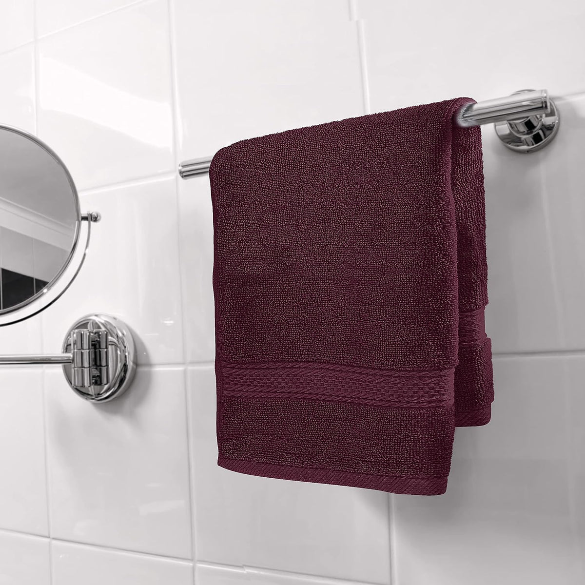 6 Pack Premium Hand Towels, 16x28 in, 600 GSM Cotton, Grey