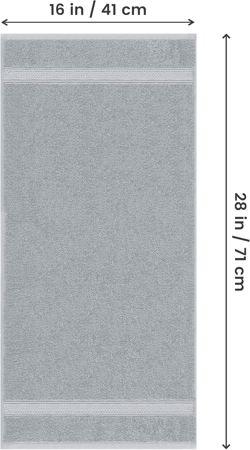 6 Pack Premium Hand Towels, 16x28 in, 600 GSM Cotton, Grey