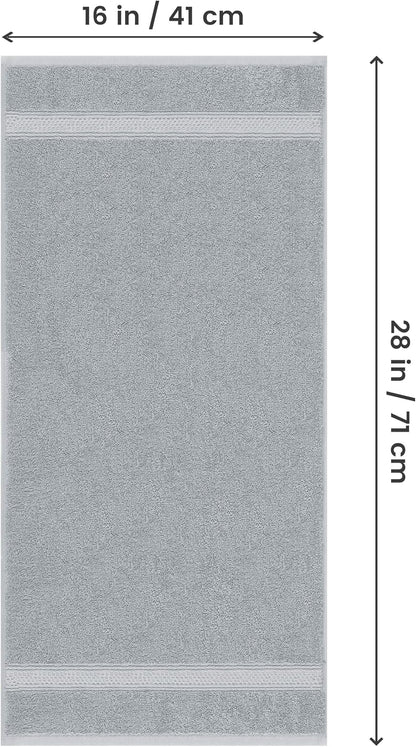 6 Pack Premium Hand Towels, 16x28 in, 600 GSM Cotton, Grey