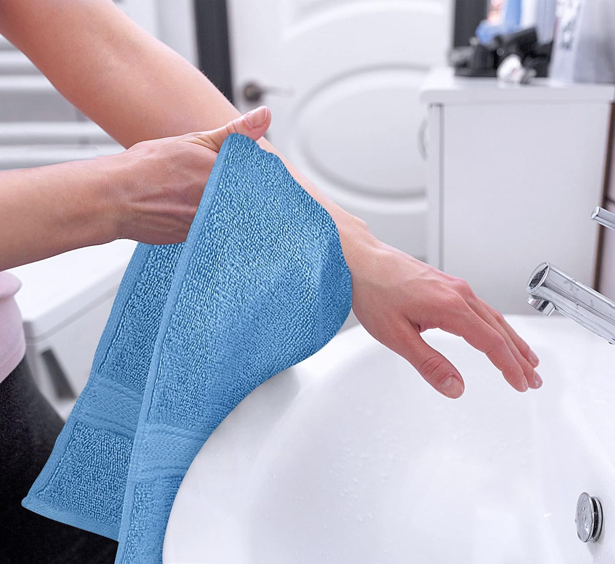 6 Pack Premium Hand Towels, 16x28 in, 600 GSM Cotton, Grey