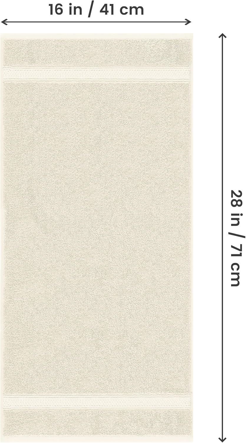6 Pack Premium Hand Towels, 16x28 in, 600 GSM Cotton, Grey