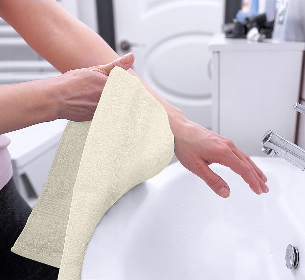 6 Pack Premium Hand Towels, 16x28 in, 600 GSM Cotton, Grey