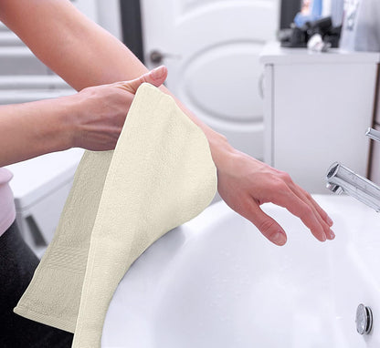 6 Pack Premium Hand Towels, 16x28 in, 600 GSM Cotton, Grey