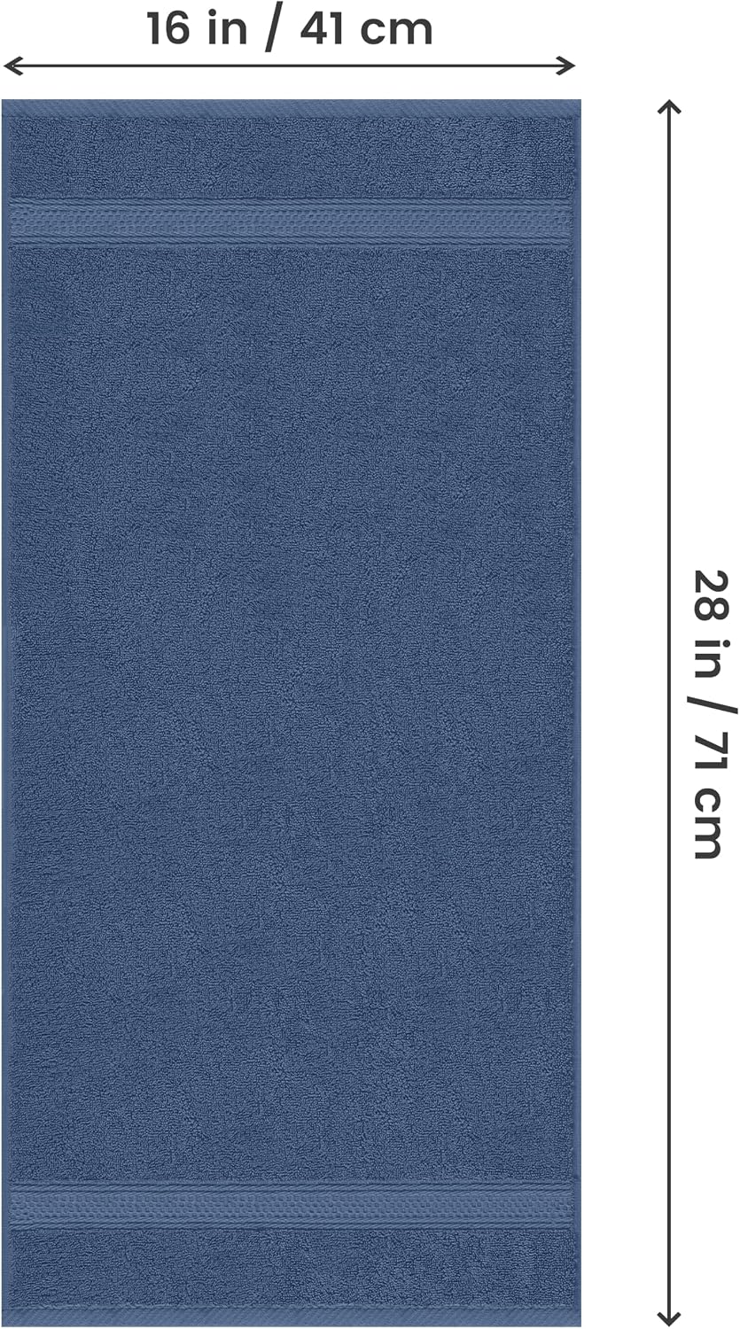 6 Pack Premium Hand Towels, 16x28 in, 600 GSM Cotton, Grey