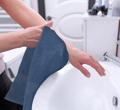 6 Pack Premium Hand Towels, 16x28 in, 600 GSM Cotton, Grey