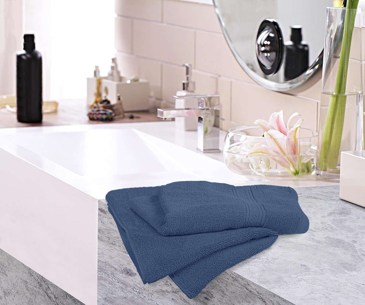 6 Pack Premium Hand Towels, 16x28 in, 600 GSM Cotton, Grey
