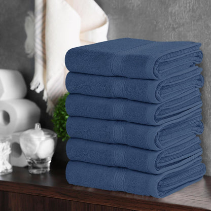 6 Pack Premium Hand Towels, 16x28 in, 600 GSM Cotton, Grey