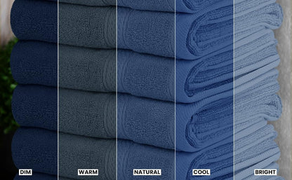 6 Pack Premium Hand Towels, 16x28 in, 600 GSM Cotton, Grey