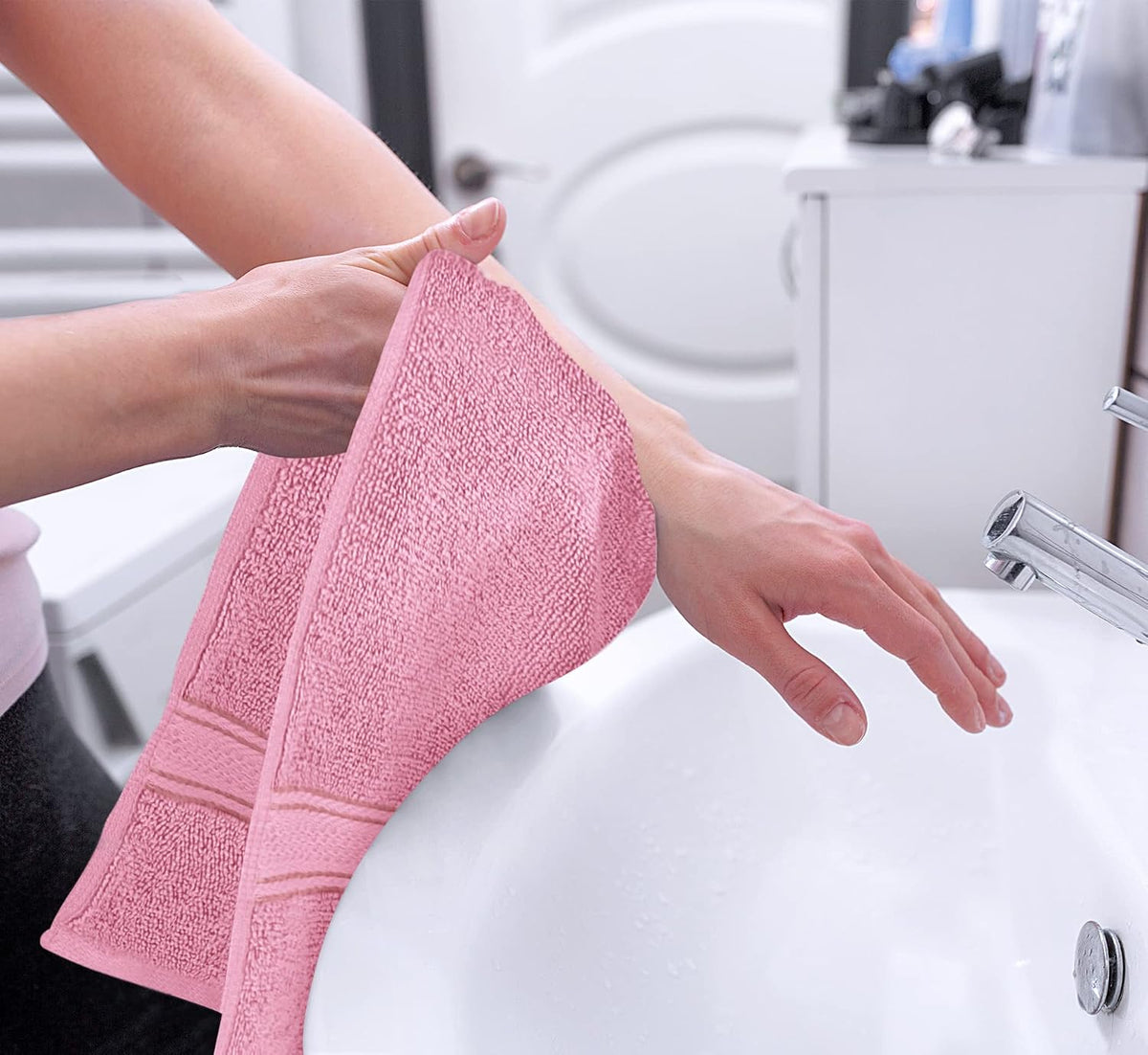 6 Pack Premium Hand Towels, 16x28 in, 600 GSM Cotton, Grey