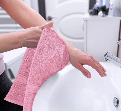 6 Pack Premium Hand Towels, 16x28 in, 600 GSM Cotton, Grey