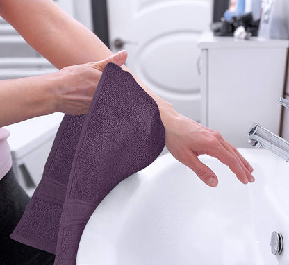 6 Pack Premium Hand Towels, 16x28 in, 600 GSM Cotton, Grey