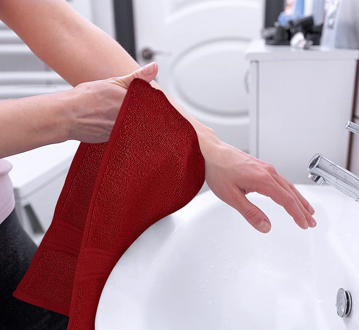6 Pack Premium Hand Towels, 16x28 in, 600 GSM Cotton, Grey